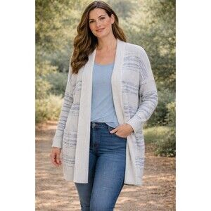 Pure Jill J Jill Open Front Cardigan Sweater Womens Small Petite Marled Knit sp